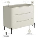 Ver imagem 2 de Cômoda para Quarto Closet Orgânica 3 Gavetas Pés Industrial Preto Bliss I03 Luna - Lyam Decor