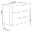 Ver imagem 3 de Cômoda para Quarto Closet Orgânica 3 Gavetas Pés Industrial Preto Bliss I03 Luna - Lyam Decor