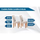 Ver imagem 2 de Conjunto: Mesa Sala Jantar Londrina C/ Tampo Madeirado C/ Vidro Canto Curvo 180x90cm e 6 Cadeiras