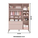 Ver imagem 4 de Jogo de Quarto Infantil Retrô Melinda Roupeiro e Cômoda com Porta Rosê - Phoenix Baby Rosê