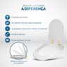Assento Sanitário Soft Close Ibiza Cinza Platina para Vaso Incepa com Ferragem Dourada - 5