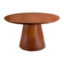 Ver imagem 1 de Mesa de Jantar Redonda 140cm Mogny Madeira Maciça Castanho Claro - Sallar Home