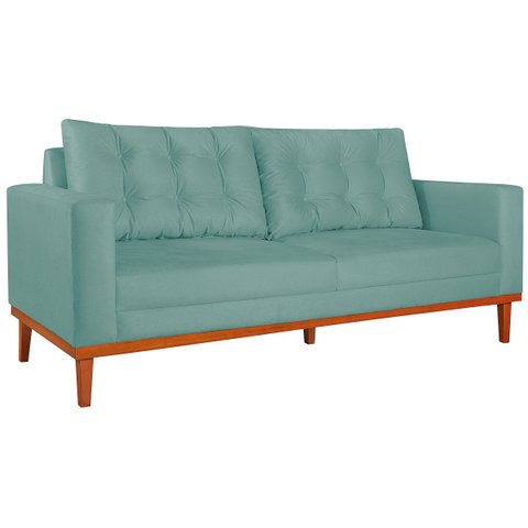 Sofá 2 Lugares Dubai Suede Azul Tiffany - ADJ Decor