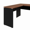 Ver imagem 5 de Mesa Escrivaninha 135cm em L Tampo 30mm Pés Painel F5 Office Cor:Nogal com Preto