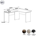 Ver imagem 3 de Mesa Escrivaninha 135cm em L Tampo 30mm Pés Painel F5 Office Cor:Nogal com Preto