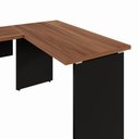 Ver imagem 6 de Mesa Escrivaninha 135cm em L Tampo 30mm Pés Painel F5 Office Cor:Nogal com Preto