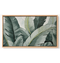 Ver imagem 2 de Quadro Decorativo N°139 160x90cm - Panorâmico Botânico - Folhas Bananeira - Madeira Clara - Rollflex