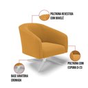 Ver imagem 5 de Poltrona Decorativa Base Giratória Cromada Stella Bouclê Mostarda D03 - D'Rossi