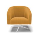 Ver imagem 3 de Poltrona Decorativa Base Giratória Cromada Stella Bouclê Mostarda D03 - D'Rossi