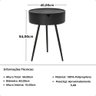 Mesa Lateral/Apoio Redonda Multifuncional Mônaco - Preto - 5