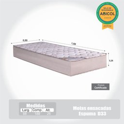 Colchão Solteiro Molas Ensacadas Aghata 88x188x26 Bom Pastor - 5