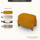 Ver imagem 6 de Puff Curvo Pé de Madeira Decorativo para Sala Orgânico Confortável e Reforçado Bouclé Fluffy
