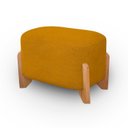 Ver imagem 5 de Puff Curvo Pé de Madeira Decorativo para Sala Orgânico Confortável e Reforçado Bouclé Fluffy