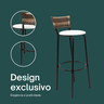 Kit 2 Banquetas 80cm para Balcão Ilha Bancada Área Gourmet Encosto em Junco Banco Itagold - 5