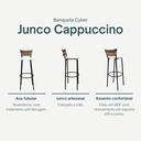 Ver imagem 4 de Kit 2 Banquetas 80cm para Balcão Ilha Bancada Área Gourmet Encosto em Junco Banco Itagold