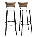 Ver imagem 1 de Kit 2 Banquetas 80cm para Balcão Ilha Bancada Área Gourmet Encosto em Junco Banco Itagold