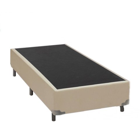 Base Box Blindado Solteirão Acolchoes Sintético Bege 40x96x203