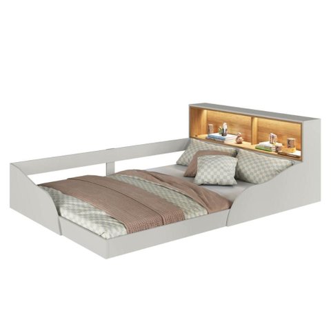 Cama Montessoriana Casal Infantil com Protetor e Iluminação Led Cl1140 Lille