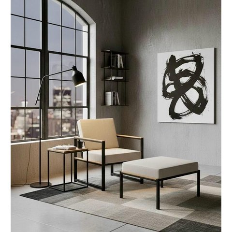 Kit 02 Poltronas Cadeiras  Decorativa em Aço Carbono Norah