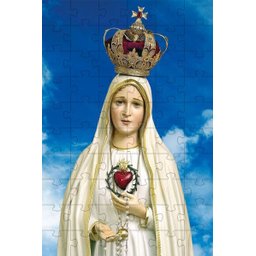 Quebra-cabeça Religioso Nossa Senhora de Fátima de 35 Peças Mdf com Chaveiro - 1