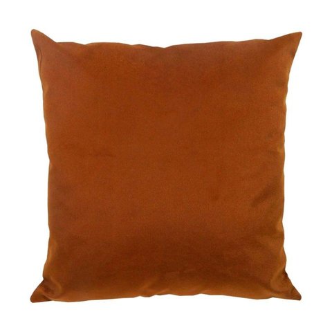 Capa para Almofada em Veludo Liso Quadrada com Enchimento Cor:terracota