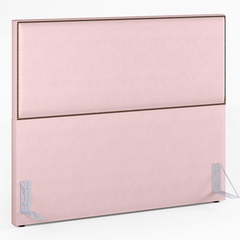 Cabeceira Cama Box Casal Com Tachas 140 cm Vicenza L02 Suede Rosê - Lyam Decor