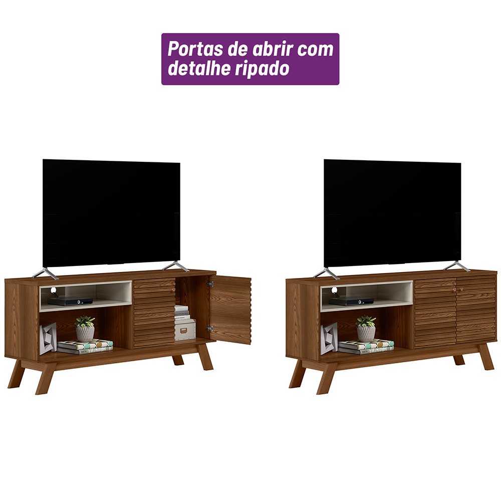 Rack P/tv Ate 65 Polegadas Camboriu Freijo/off White Linea Brasil - 7