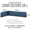 Kit 30 Cabeceiras de Cama Solteiro em L Box Modulada Estofada Autocolante 3,00mx45cm - 9