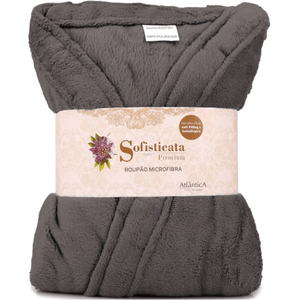 Roupão Microfibra Plush Inverno Frio Toque Macio Unissex:cinza Urbano/p