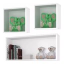 Ver imagem 1 de - Kit 03 Nichos Mdf Bp Prateleira Sala Quarto Bebê Branco M A Sorprezo