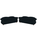 Ver imagem 1 de Dois Sofás Chesterfield Merlo 3 lugares 2,30 - Veludo Preto / Decoração, recepção, Barbear