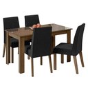 Ver imagem 2 de Conjunto Sala de Jantar Mesa Tampo de Vidro 4 Cadeiras Rustic/oxford Antônia Madesa