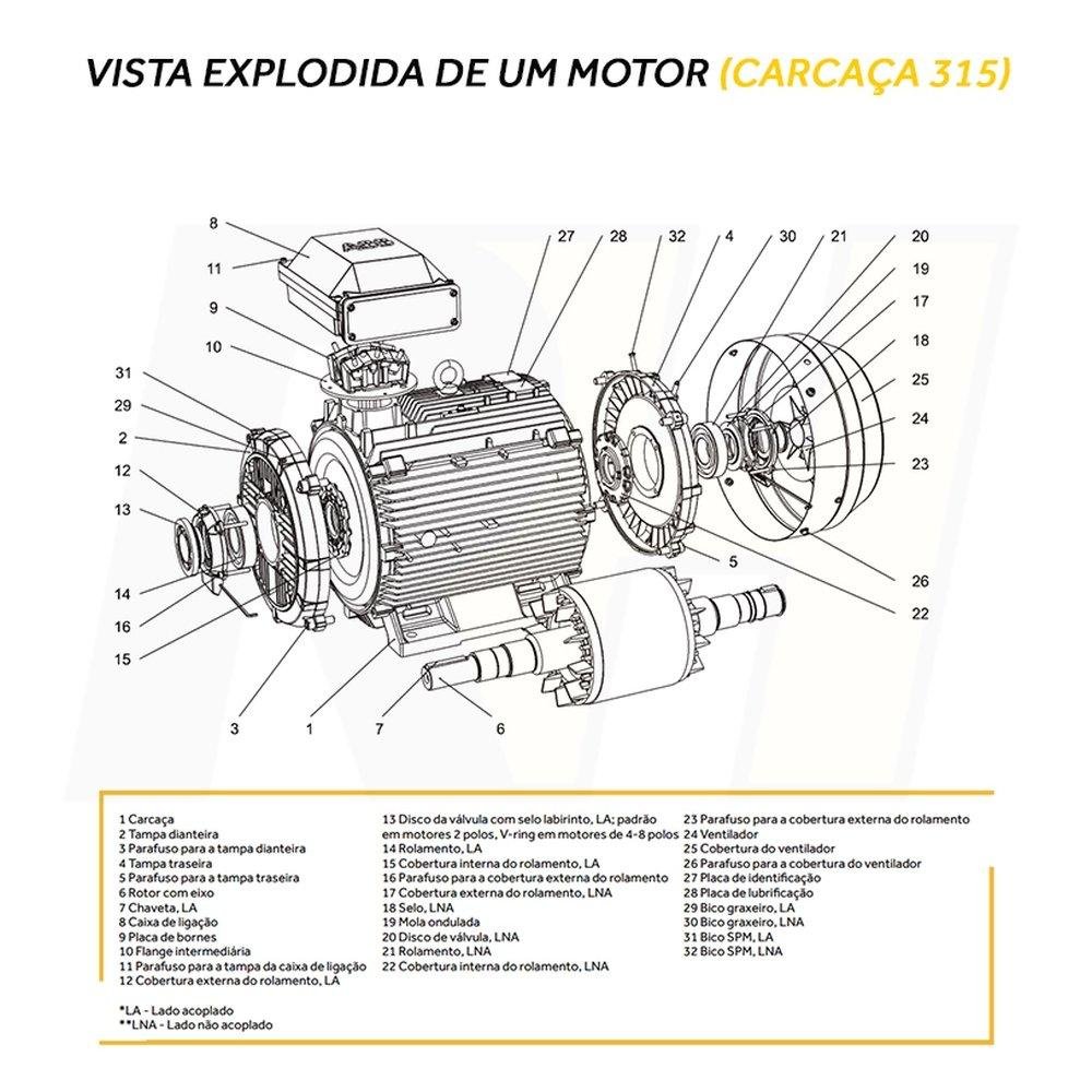 Motor Elétrico Trifásico Ir3 4 Polos - 5cv - M3bp 100 Mlb 4l - 4