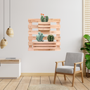 Ver imagem 2 de Floreira de Parede em Madeira Maciça com 2 Cachepôs - Smart Eco