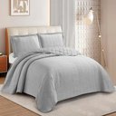 Ver imagem 1 de Kit Cobre Leito Colcha Anarruga 3 Peças Casal 220x240cm Prata Sonhare