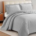 Ver imagem 3 de Kit Cobre Leito Colcha Anarruga 3 Peças Casal 220x240cm Prata Sonhare