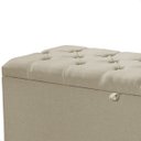 Ver imagem 3 de Recamier Baú Dubai Linho Bege Queen 1,50m Estofado Base Madeira