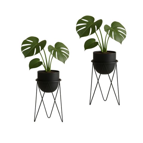 Kit 2 Suportes Tripé 45x15 para Vaso de Chão em Aço Carbono - Médio Nv516bpg