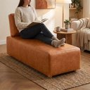 Ver imagem 4 de Sofá com Chaise Block 1 Lugar Fixo 74cm Café Milani Movelaria