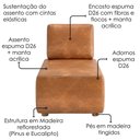 Ver mais imagens de Sofá com Chaise Block 1 Lugar Fixo 74cm Café Milani Movelaria