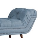 Ver imagem 4 de Recamier Calçadeira Estofado Sienna Queen 160 Cm Linho Azul - LM DECOR