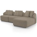 Ver imagem 6 de Sofá 4 Lugares com Chaise Direito Sala Living 288cm Arlo F04 Veludo Marrom Claro - Lyam Decor