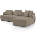 Ver imagem 6 de Sofá 4 Lugares com Chaise Direito Sala Living 294cm Arlo F04 Veludo Marrom Claro Tc-12021- Lyam Deco
