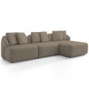 Ver imagem 5 de Sofá 4 Lugares com Chaise Direito Sala Living 288cm Arlo F04 Veludo Marrom Claro - Lyam Decor