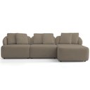 Ver imagem 2 de Sofá 4 Lugares com Chaise Direito Sala Living 288cm Arlo F04 Veludo Marrom Claro - Lyam Decor