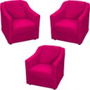 Ver imagem 1 de Kit 3 Poltronas Decorativas Para Sala De Espera Recepção Escritório Consultório Suede