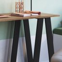 Ver imagem 5 de Escrivaninha Mesa Escritorio Cavalete 2 Prateleiras Mell Preto B61 Novam