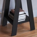 Ver imagem 6 de Escrivaninha Mesa Escritorio Cavalete 2 Prateleiras Mell Preto B61 Novam