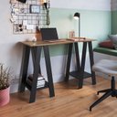 Ver imagem 7 de Escrivaninha Mesa Escritorio Cavalete 2 Prateleiras Mell Preto B61 Novam