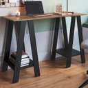 Ver imagem 2 de Escrivaninha Mesa Escritorio Cavalete 2 Prateleiras Mell Preto B61 Novam